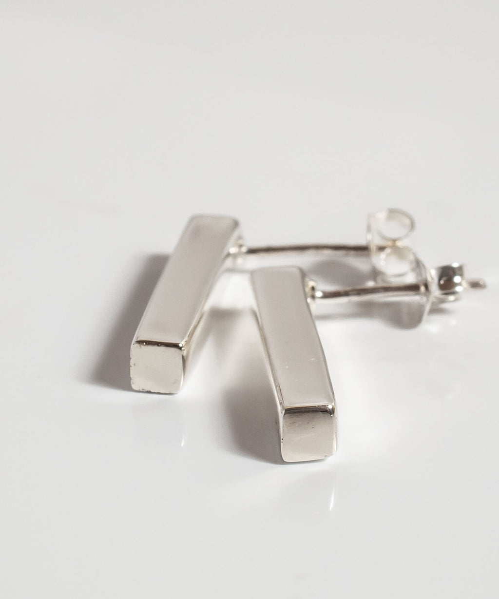 18K Gold Plated Sterling Silver Minimal Bar Earrings | LOKA