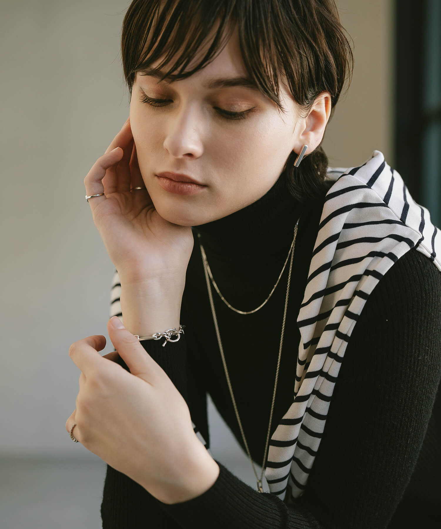 18K Gold Plated Sterling Silver Minimal Bar Earrings | LOKA