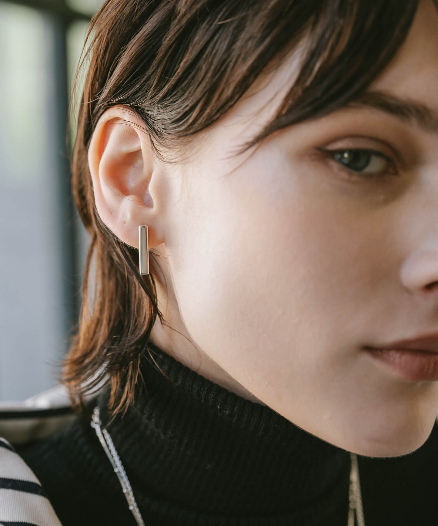 Silver925 Minimal Bar Earrings | LOKA