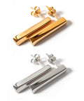 18K Gold Plated Sterling Silver Minimal Bar Earrings | LOKA