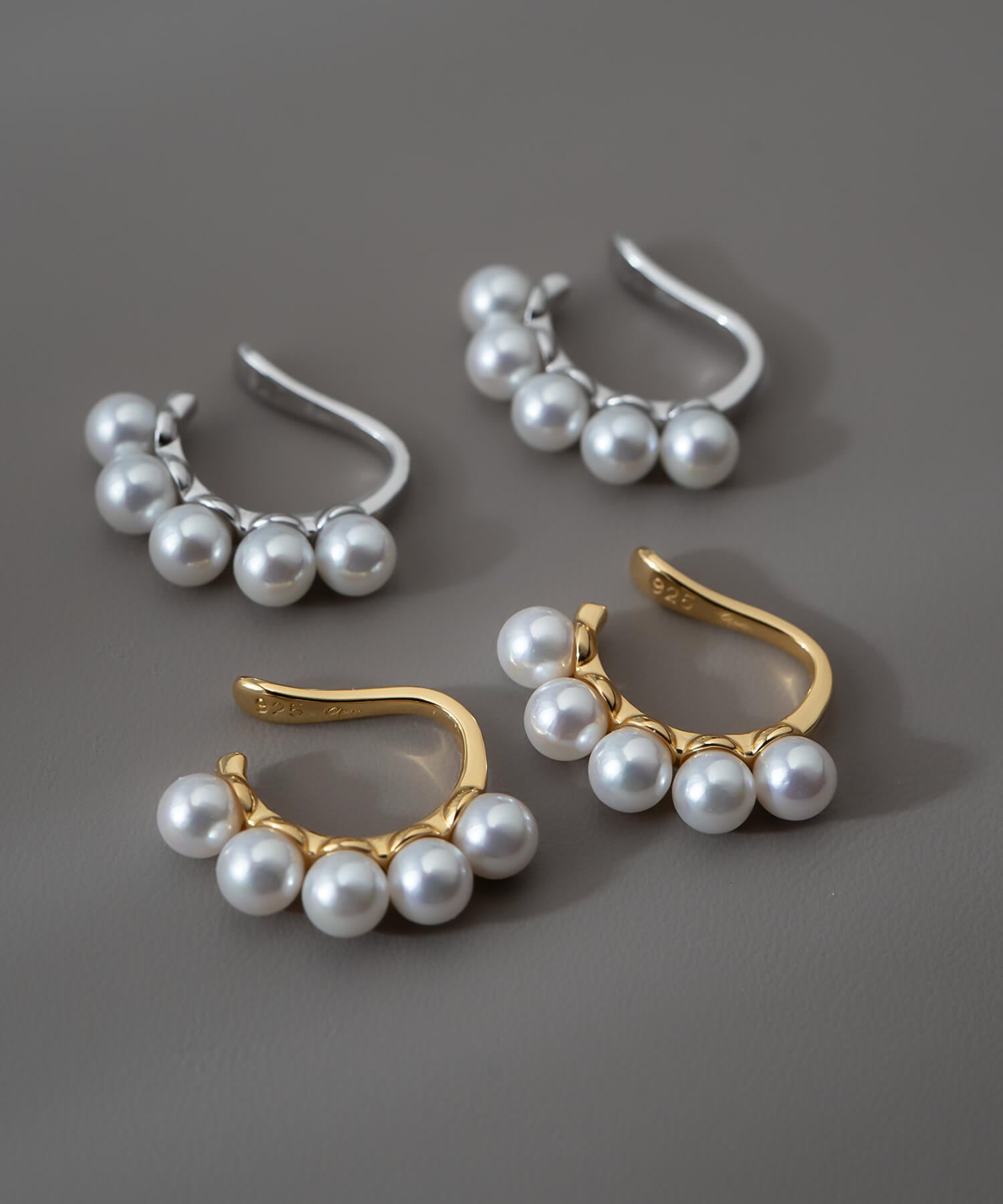 18K Gold Plated Sterling Silver Bowline Pearl Earcuff | LONAE