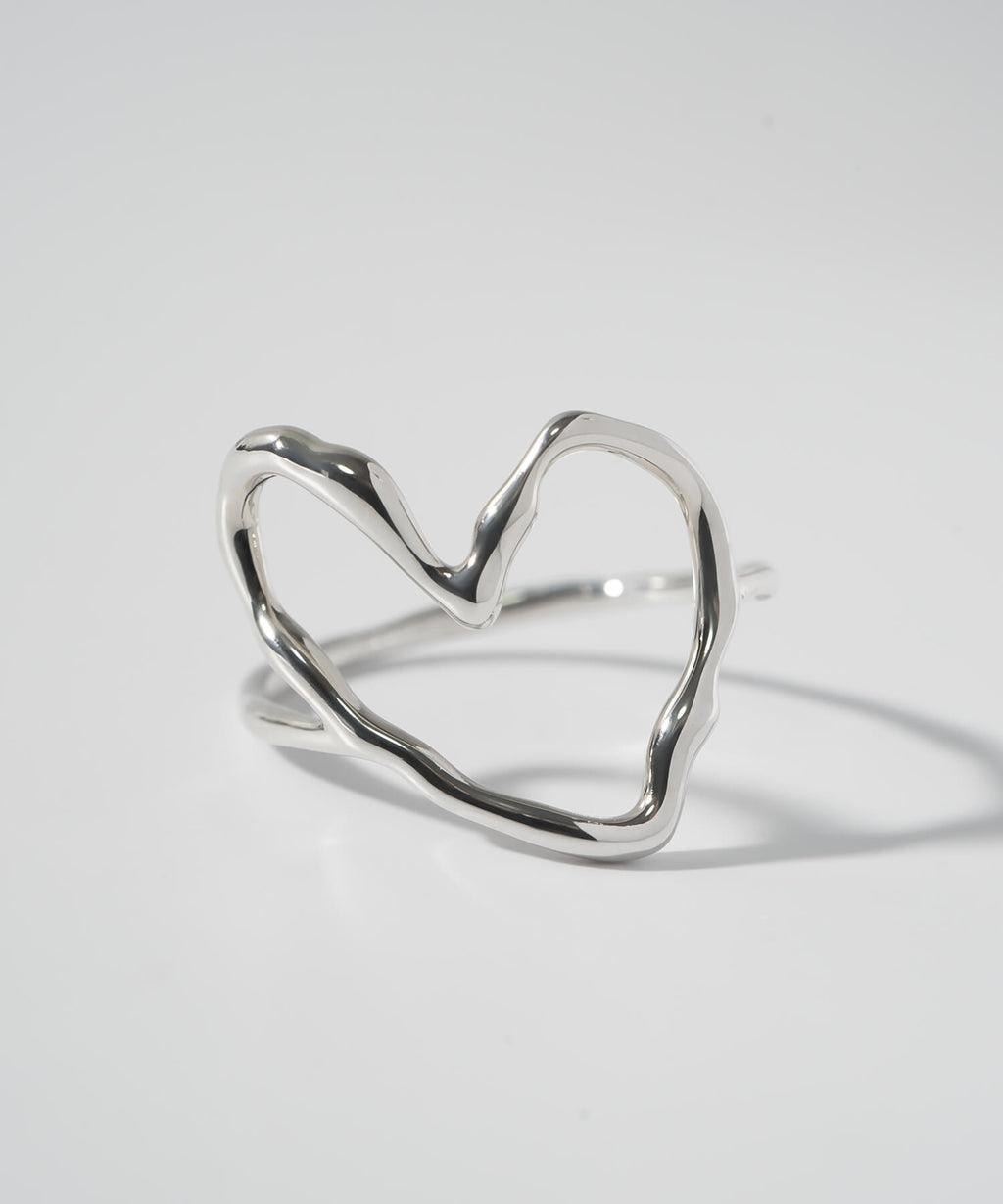 18K Gold Plated Sterling Silver Heart Flow Ring | HEART FLOW