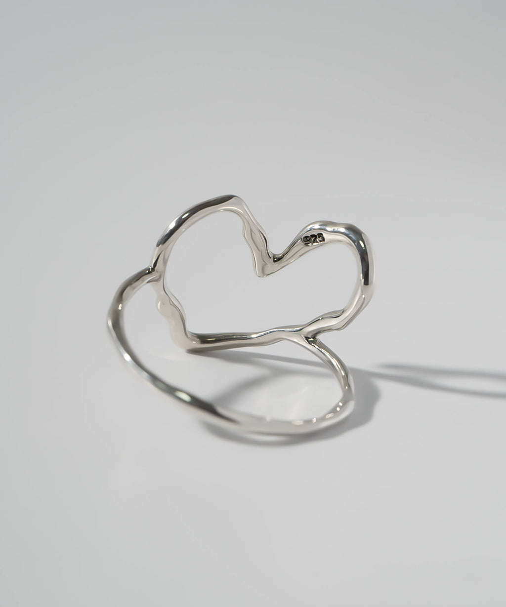 18K Gold Plated Sterling Silver Heart Flow Ring | HEART FLOW