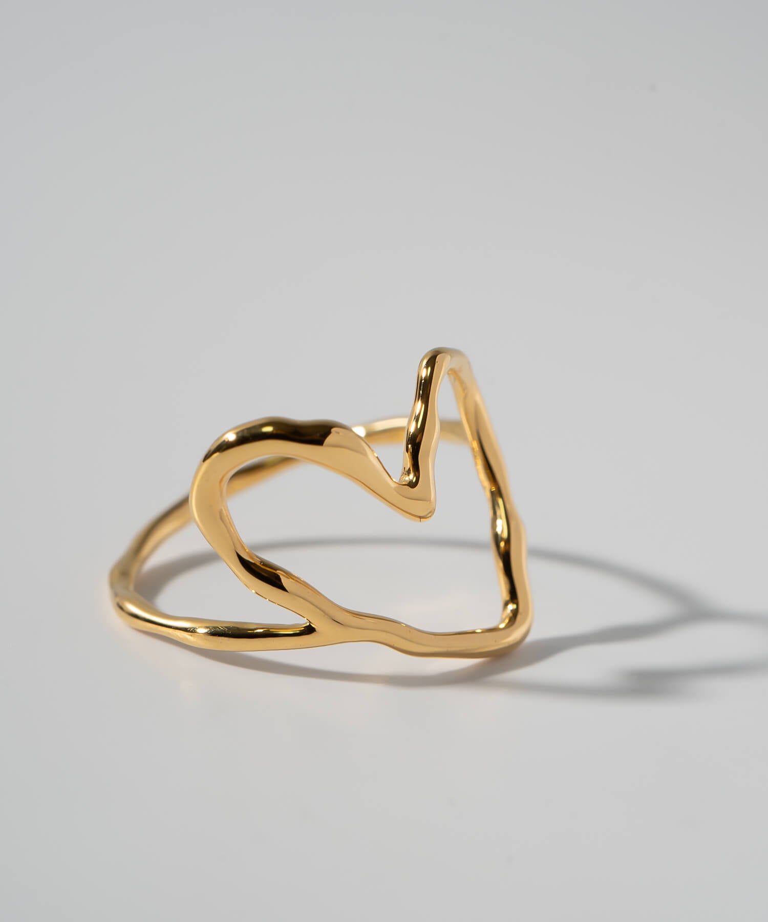 18K Gold Plated Sterling Silver Heart Flow Ring | HEART FLOW