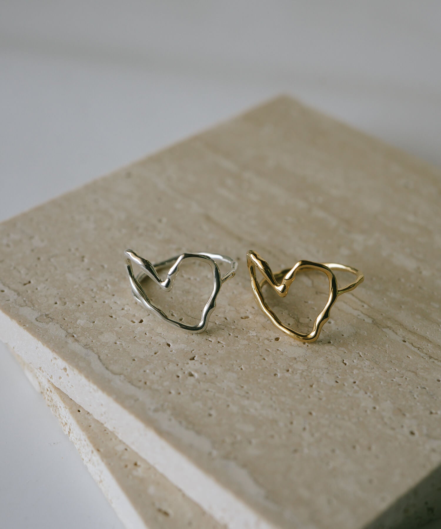 18K Gold Plated Sterling Silver Heart Flow Ring | HEART FLOW