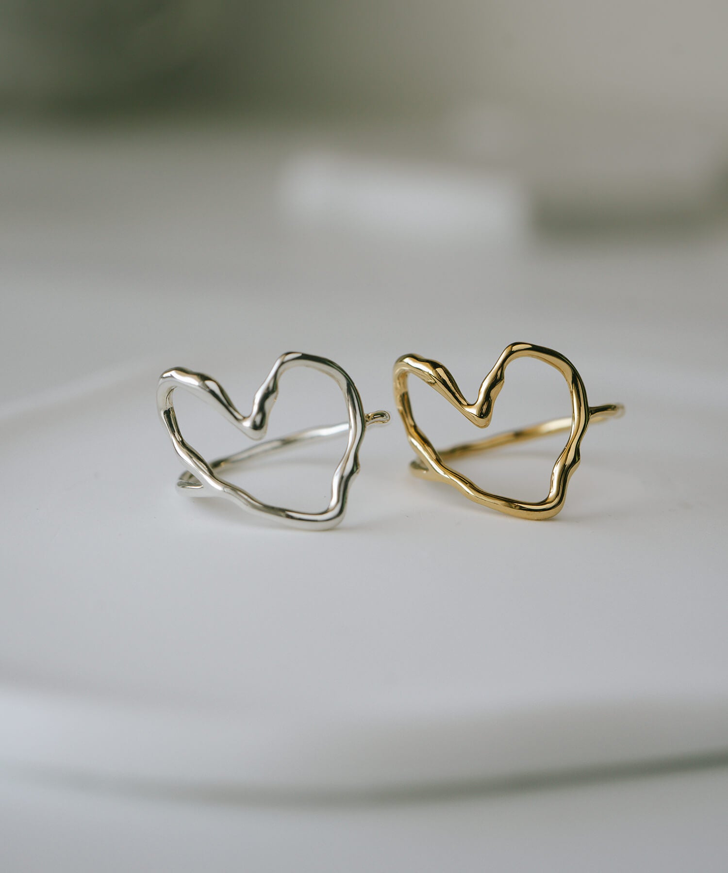 18K Gold Plated Sterling Silver Heart Flow Ring | HEART FLOW