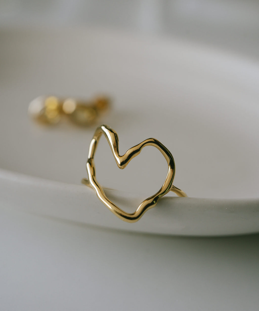 18K Gold Plated Sterling Silver Heart Flow Ring | HEART FLOW