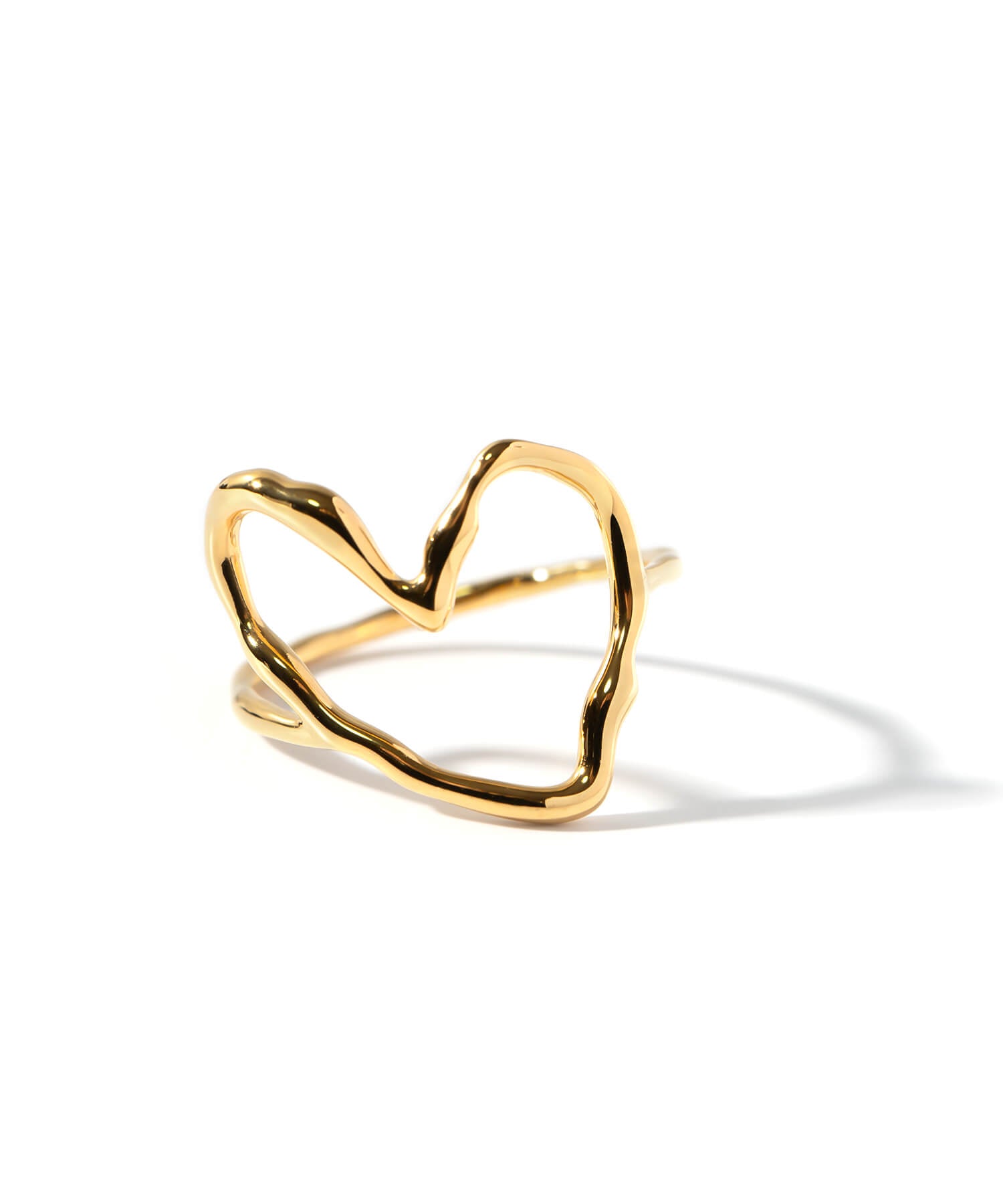 18K Gold Plated Sterling Silver Heart Flow Ring | HEART FLOW