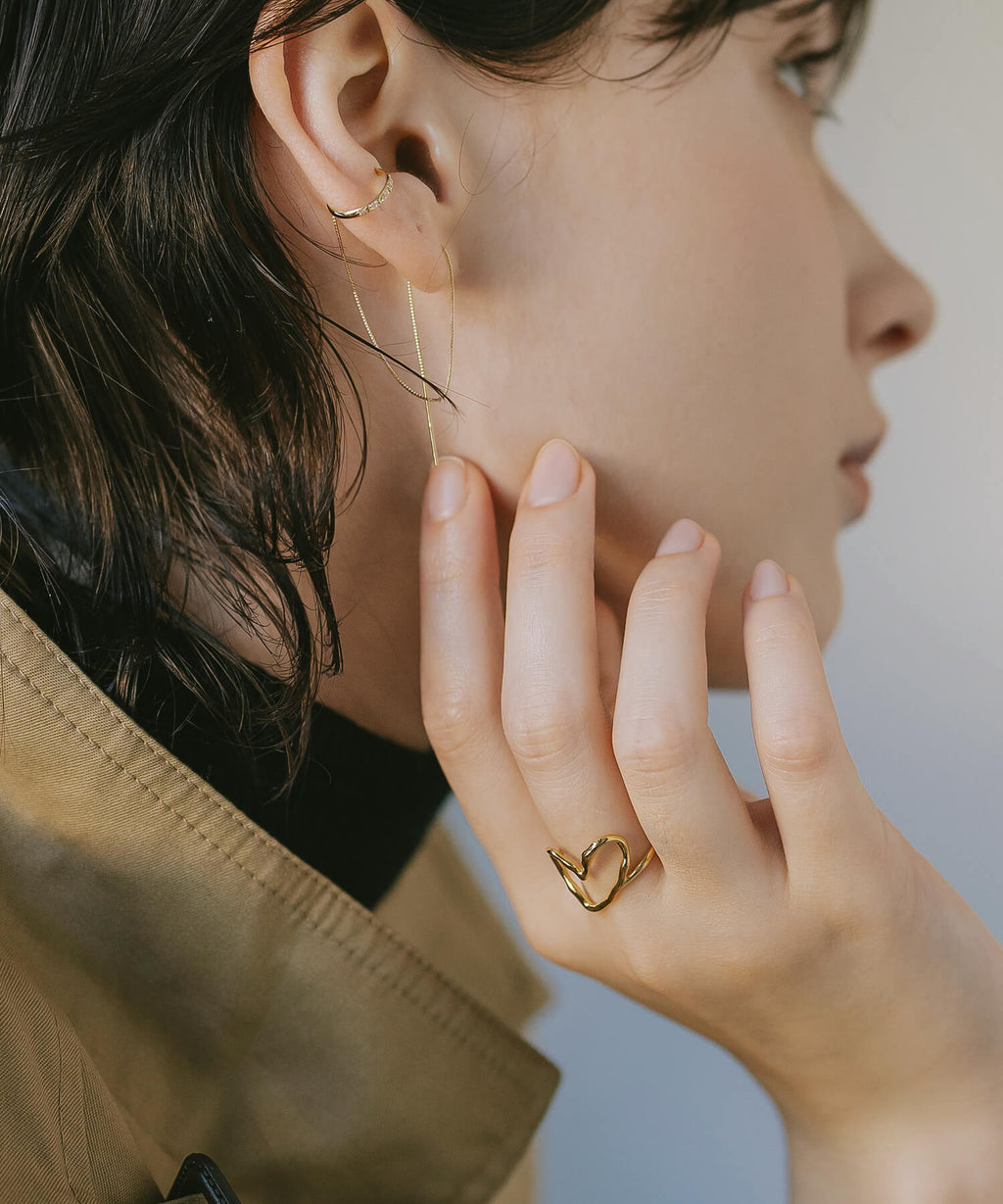 18K Gold Plated Sterling Silver Heart Flow Ring | HEART FLOW