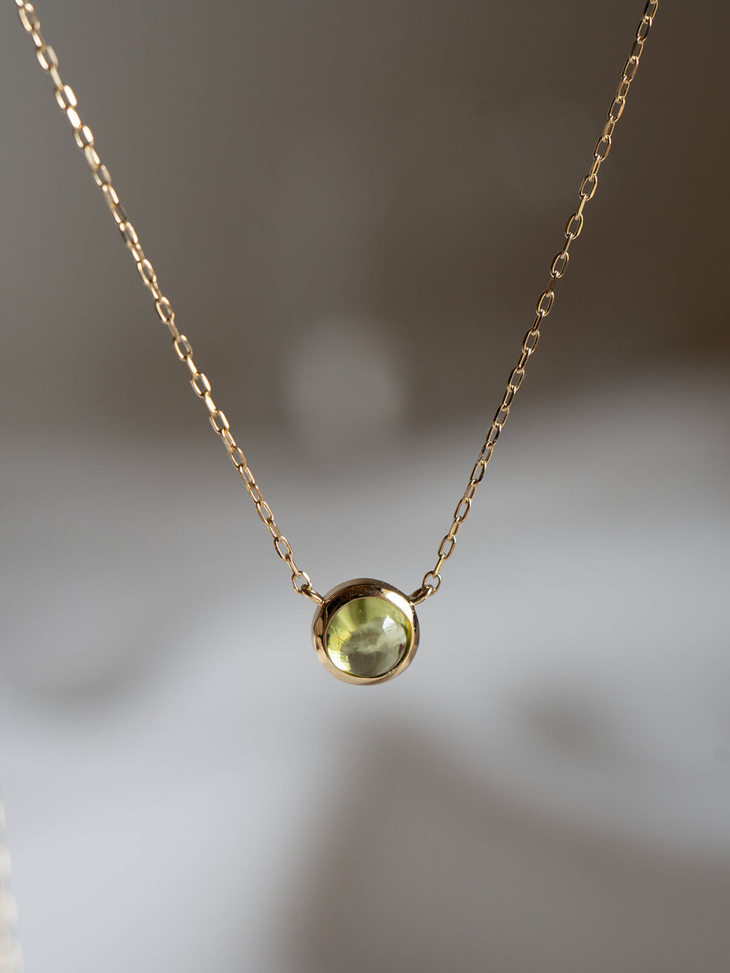 Peridot necklace detail