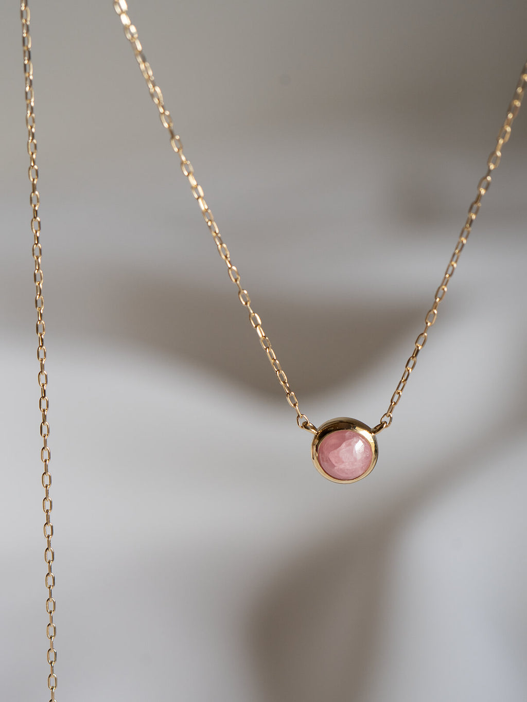 Rhodochrosite necklace detail