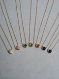 10K gold gemstone cabochon necklace LUPAUS
