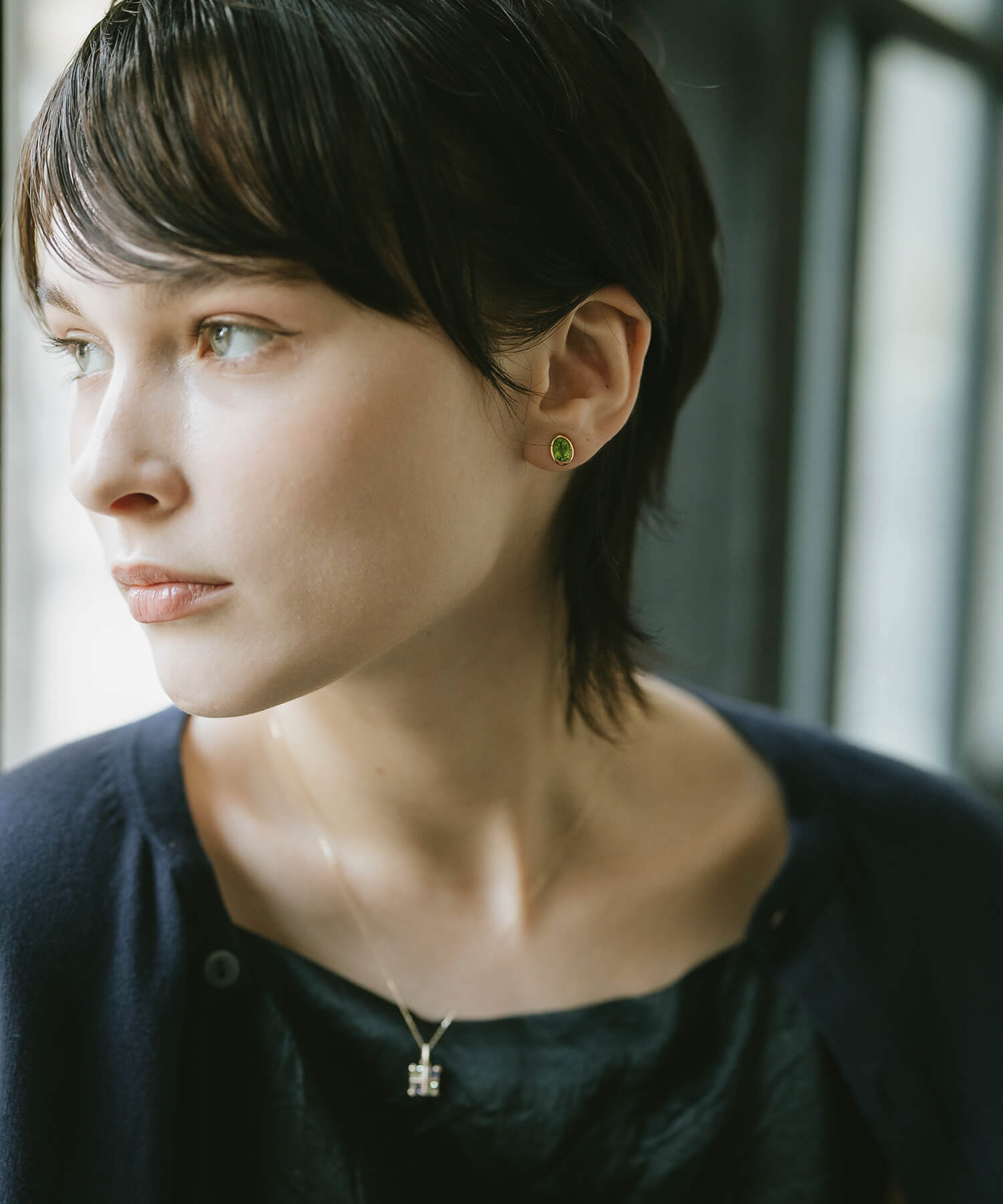 Rhodos Gem Drop Earring | LUZINE