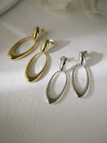18K Gold Plated Sterling Silver Oval Swing Earrings | LYOMRA