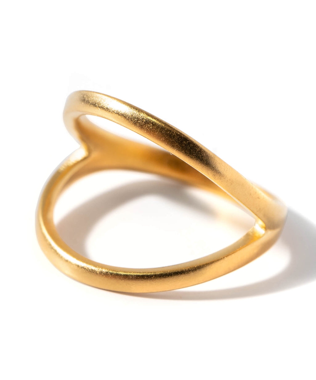 18K Gold Plated Sterling Silver Double Line Ring | MARKT