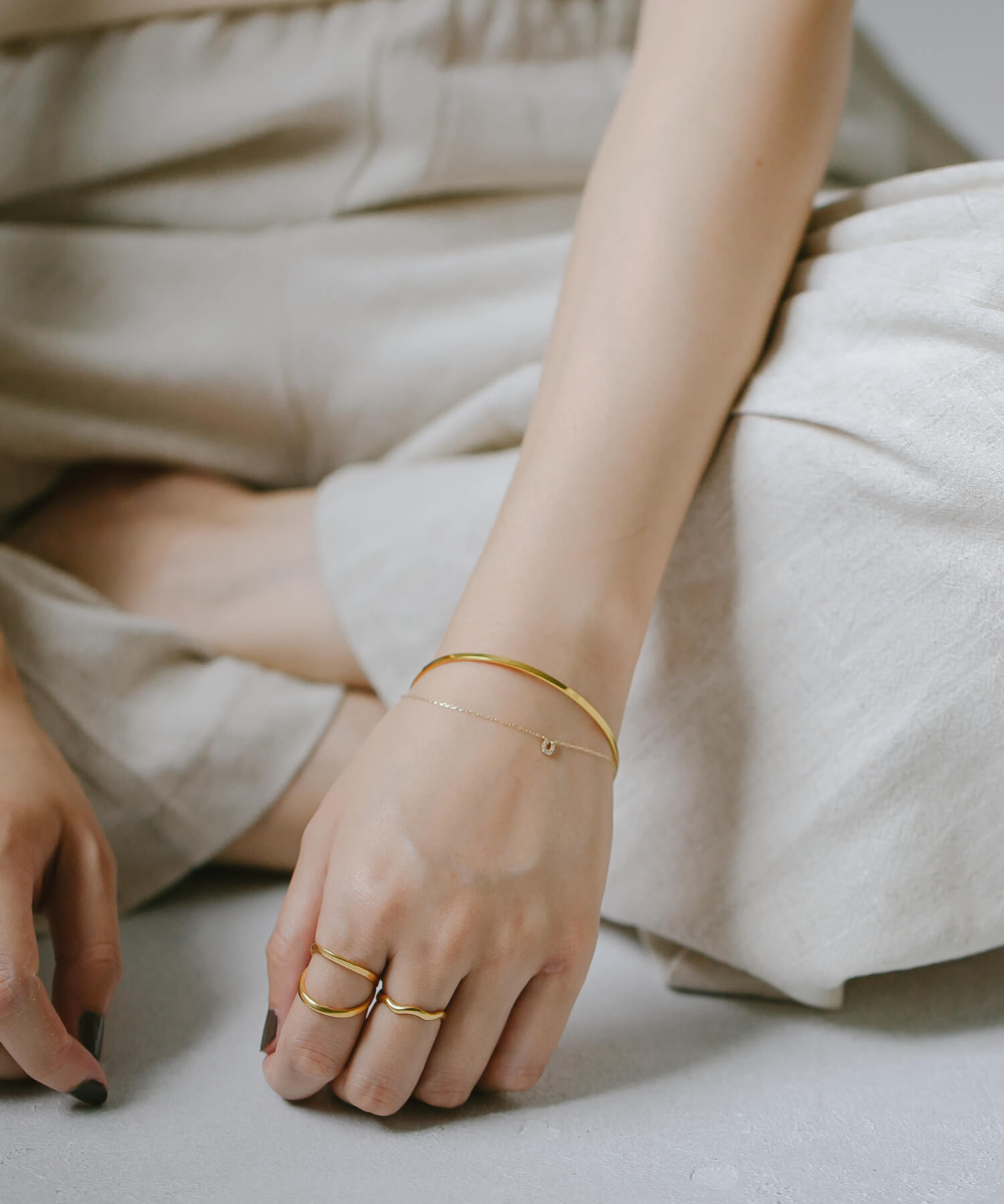 18K Gold Plated Sterling Silver Double Line Ring | MARKT