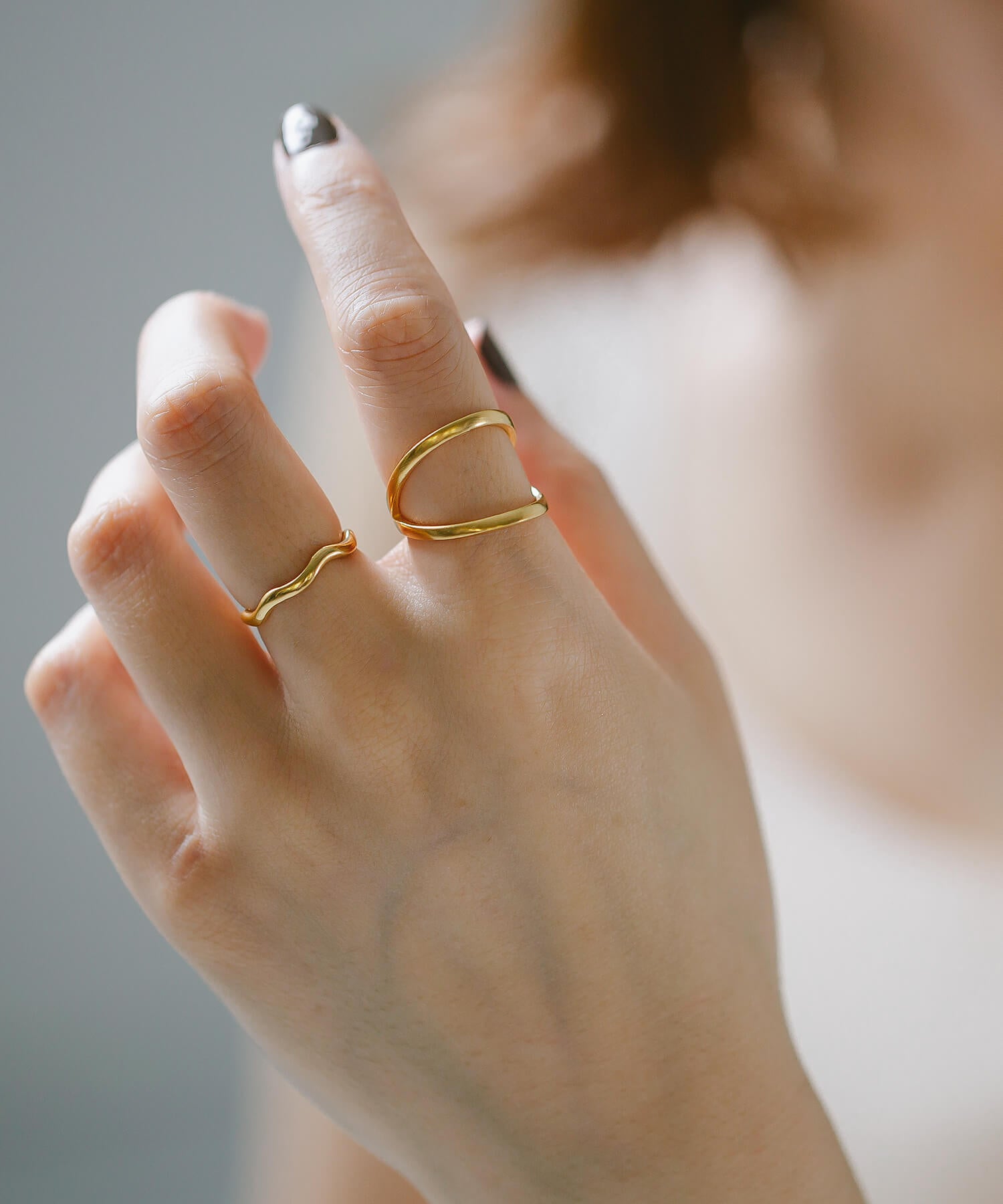 18K Gold Plated Sterling Silver Double Line Ring | MARKT