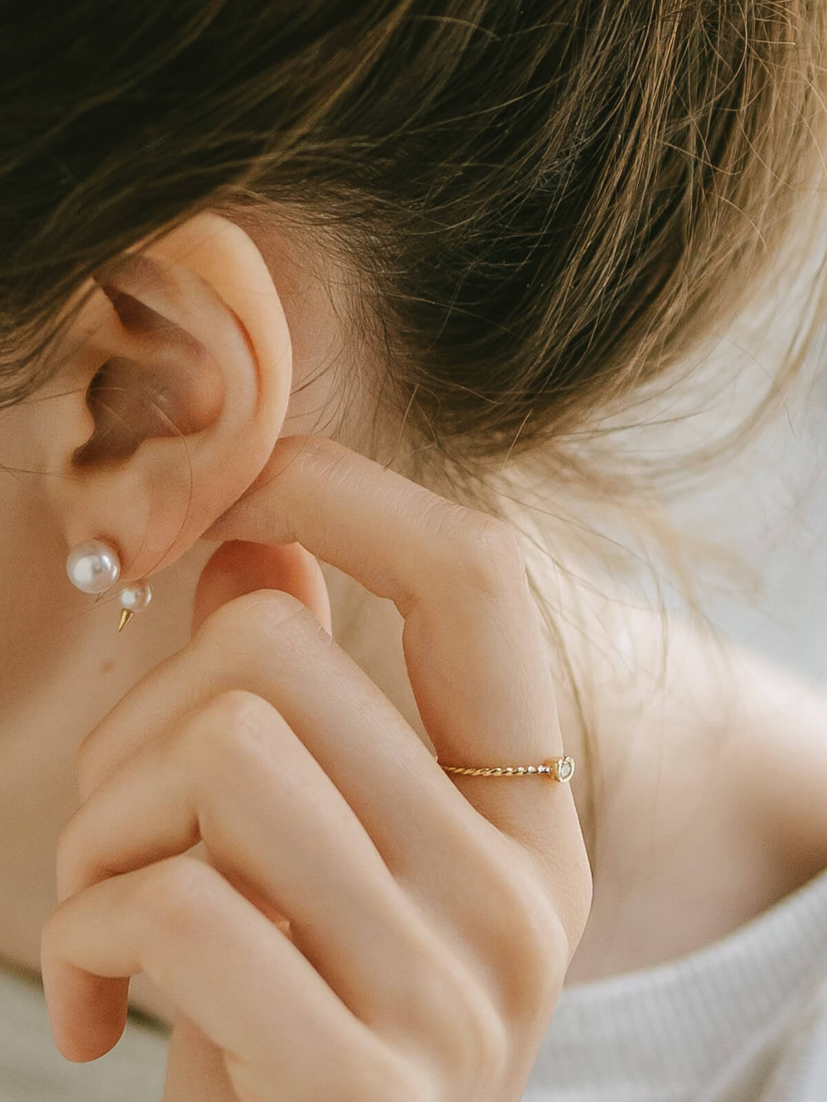 18K Gold Calyx Diamond Ring | MEON