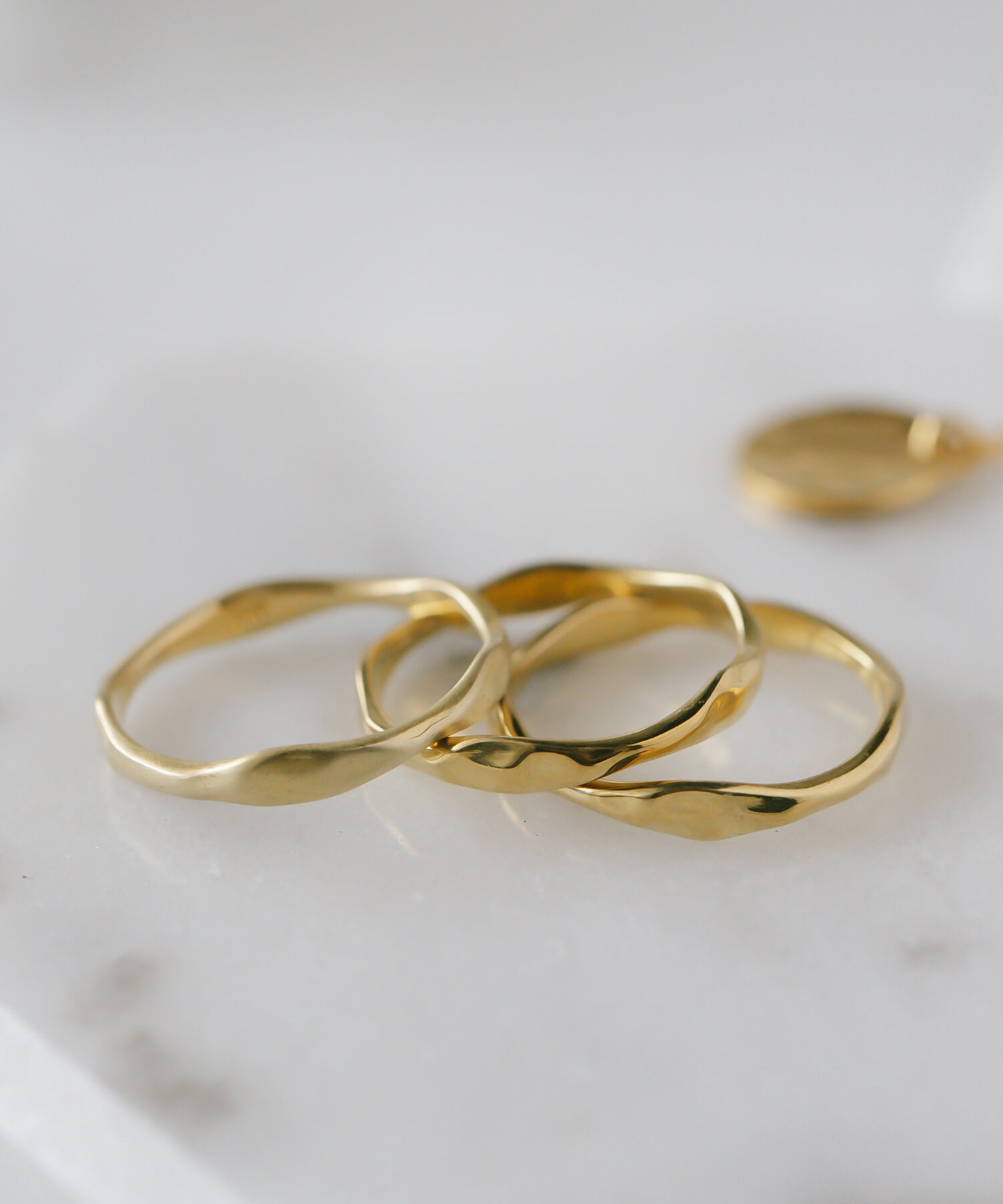 18K Gold Plated Sterling Silver 3 Layerd Wavy Ring | MERV
