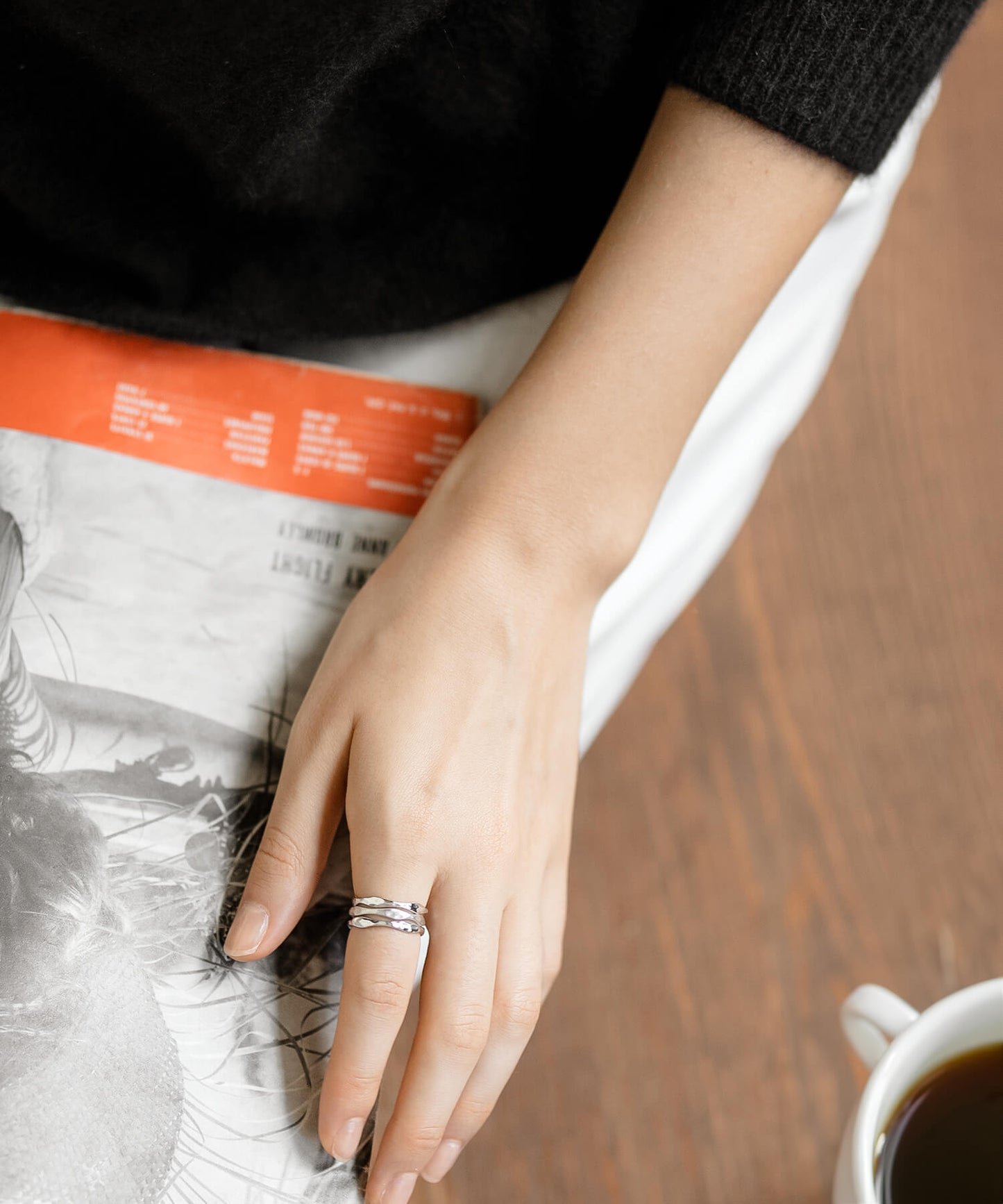 Silver925 3 Layerd Wavy Ring | MERV