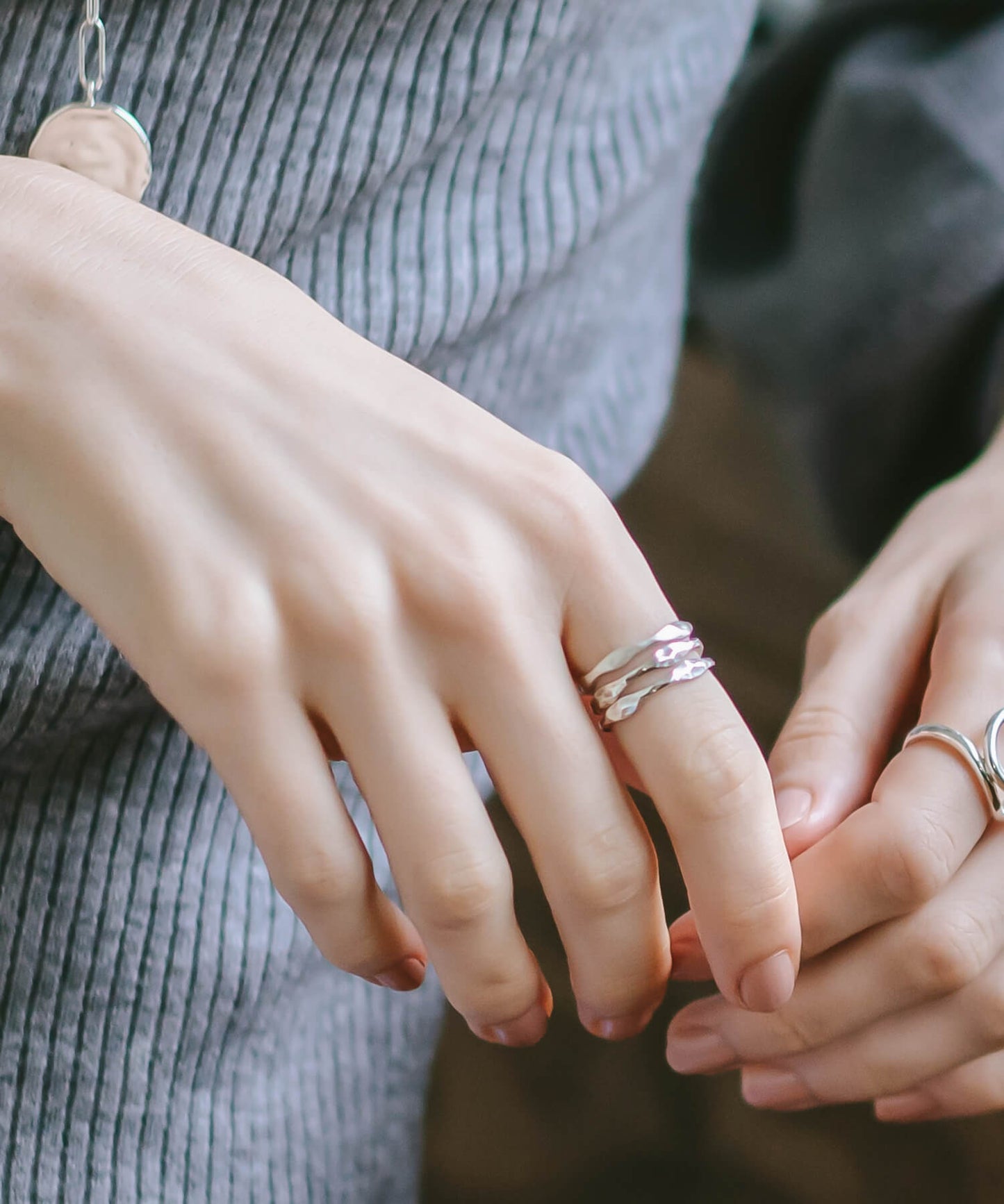 Silver925 3 Layerd Wavy Ring | MERV