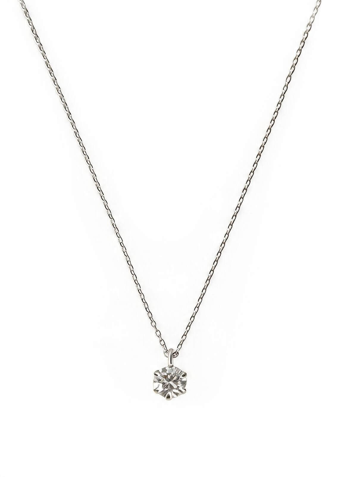 Platinum Solitaire Diamond Necklace 0.3ct | MICARE