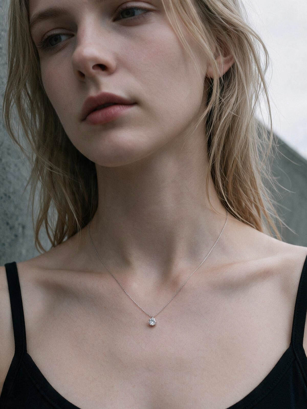 Platinum Solitaire Diamond Necklace 0.3ct | MICARE