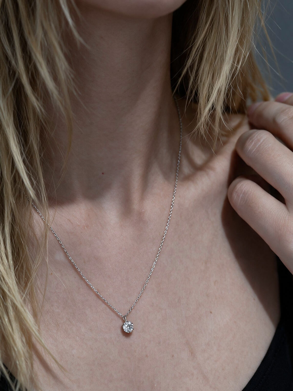 Platinum Solitaire Diamond Necklace 0.3ct | MICARE