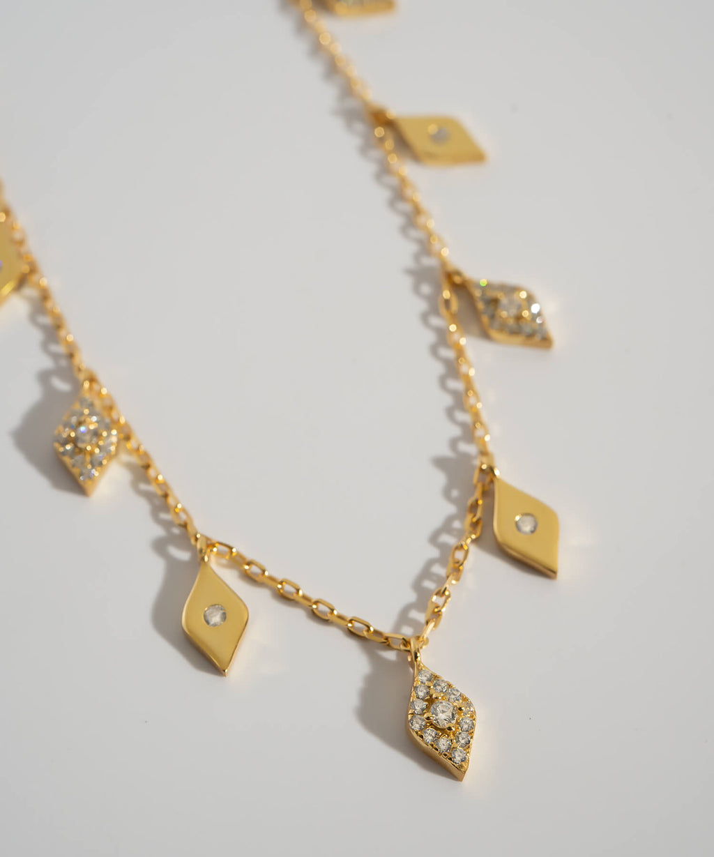 18K Gold Plated Sterling Silver Tinkle Choker Necklace | MIGELLA-DIA