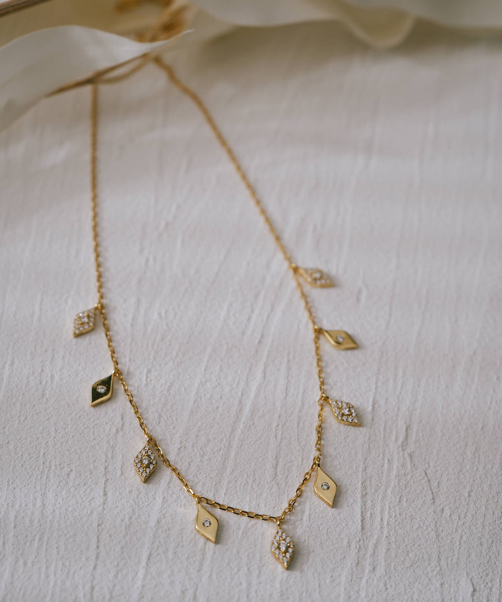 18K Gold Plated Sterling Silver Tinkle Choker Necklace | MIGELLA-DIA