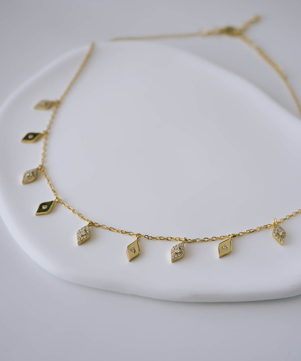 18K Gold Plated Sterling Silver Tinkle Choker Necklace | MIGELLA-DIA
