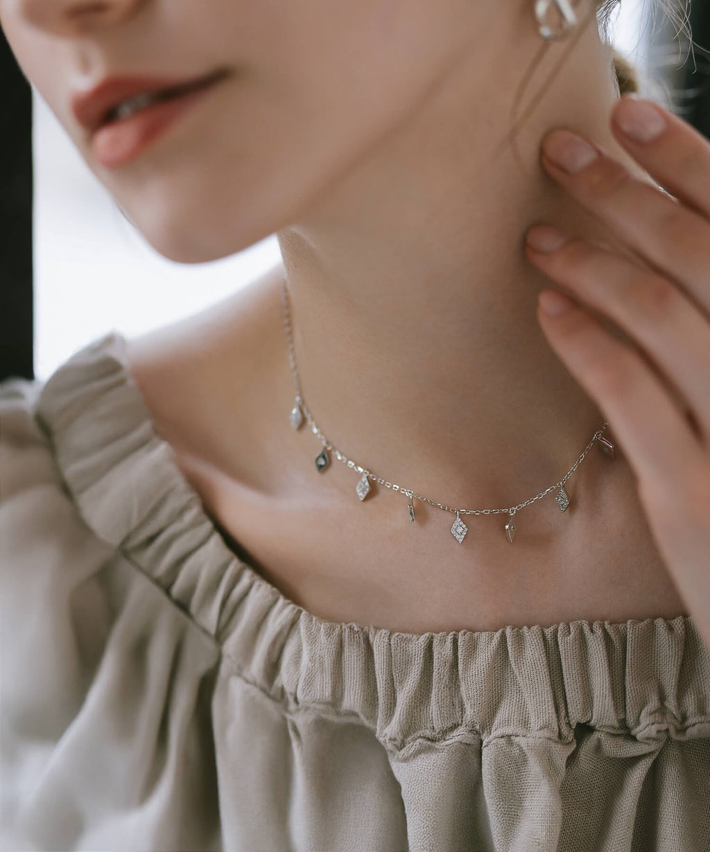 18K Gold Plated Sterling Silver Tinkle Choker Necklace | MIGELLA-DIA