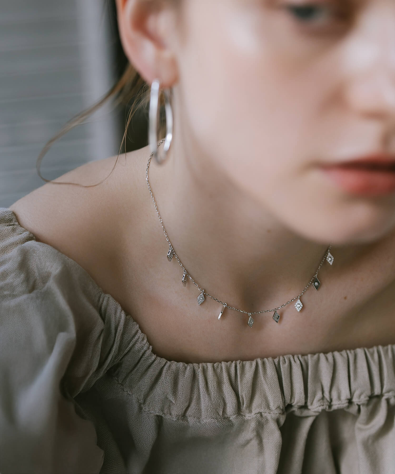 18K Gold Plated Sterling Silver Tinkle Choker Necklace | MIGELLA-DIA