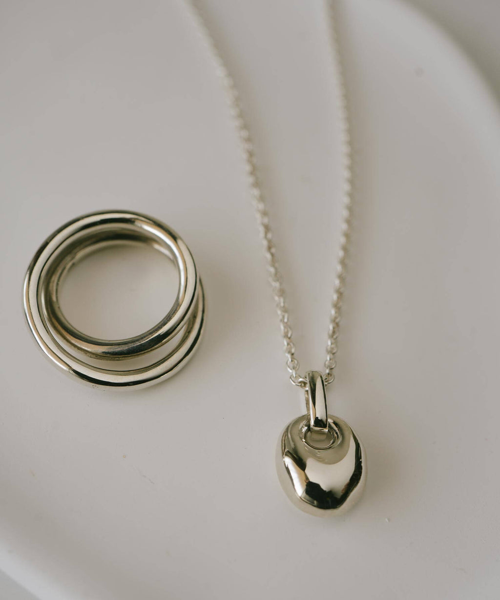 A Seed of Elegance Blooming in 18K Gold Plated Sterling Silver Necklace | MILIA