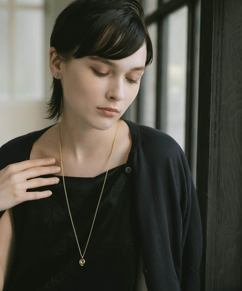 A Seed of Elegance Blooming in 18K Gold Plated Sterling Silver Necklace | MILIA