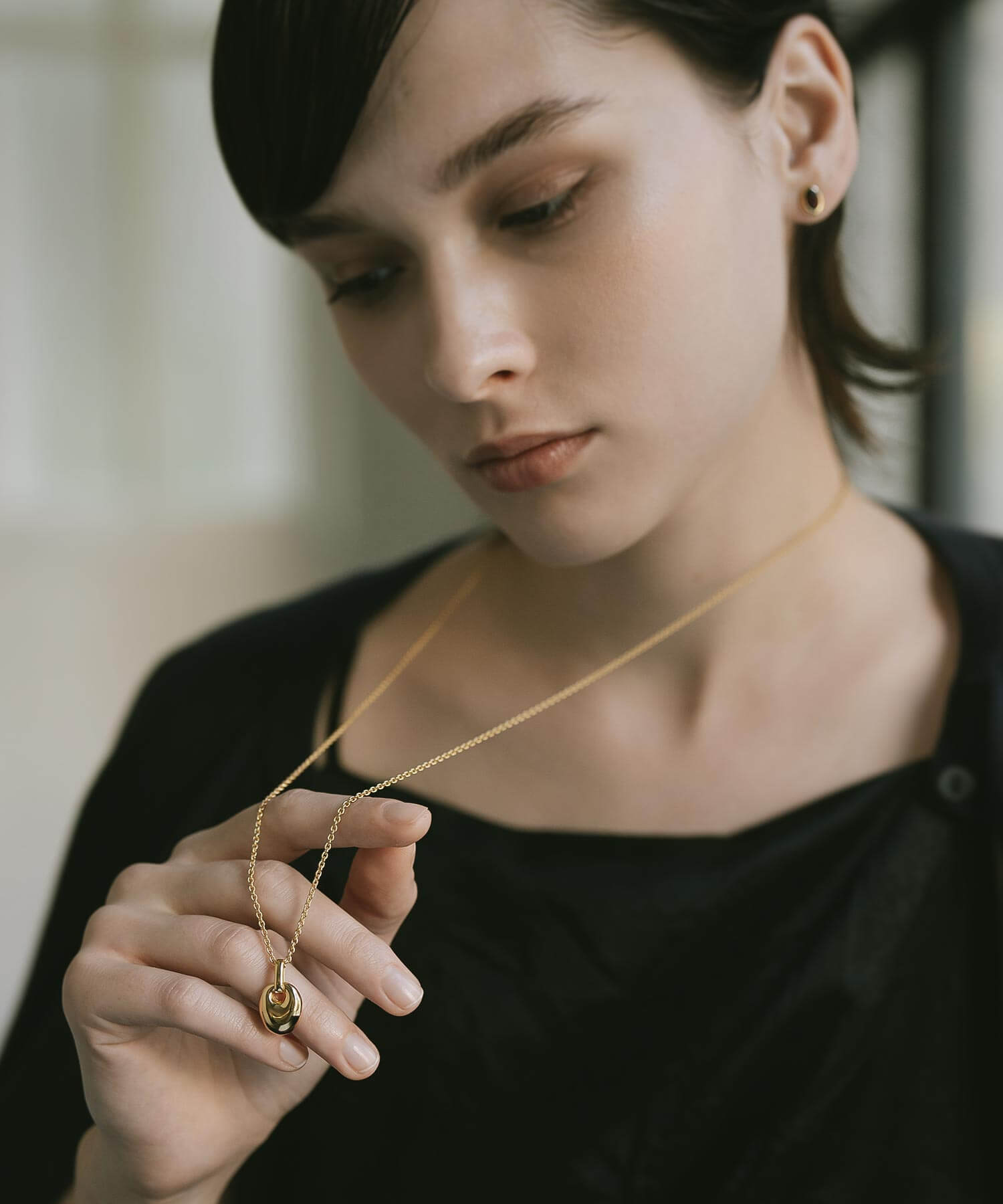 A Seed of Elegance Blooming in 18K Gold Plated Sterling Silver Necklace | MILIA