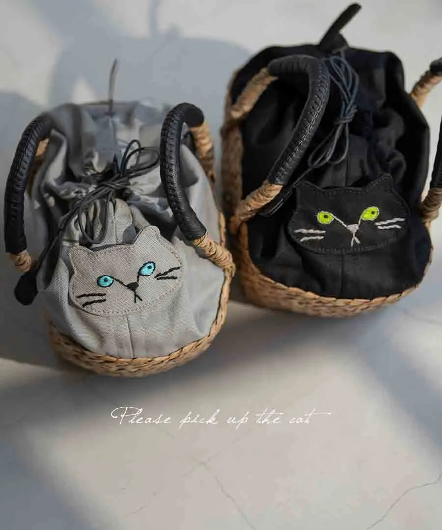 Cat Straw Bag | MINETPANIE