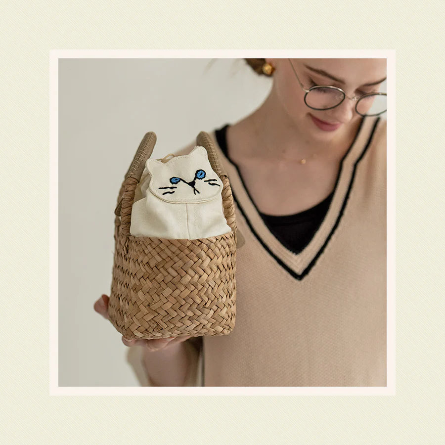 Cat Straw Bag | MINETPANIE