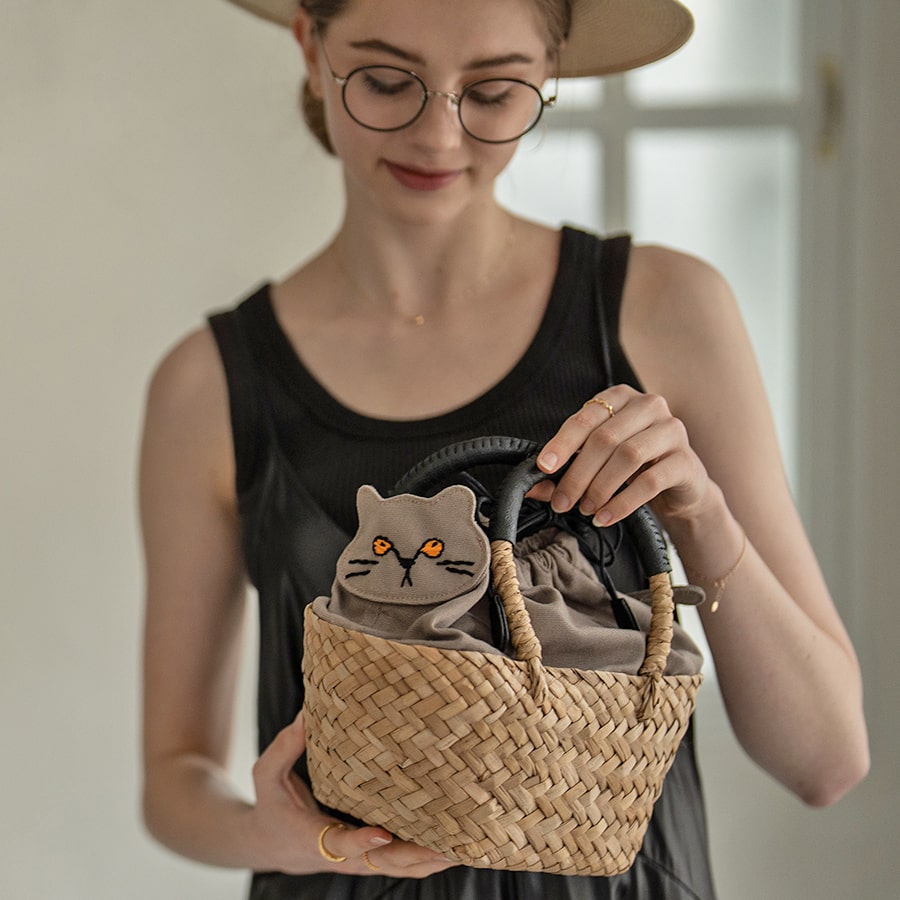 Cat Straw Bag | MINETPANIE