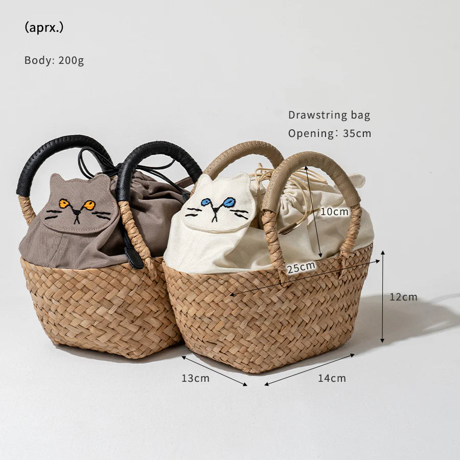 Cat Straw Bag | MINETPANIE