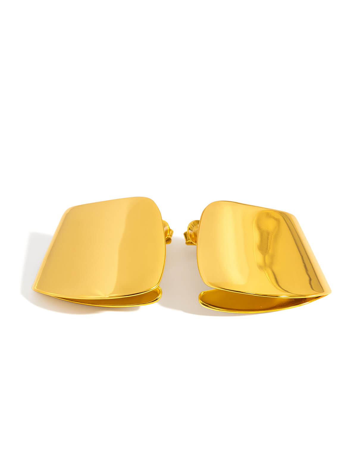 18K Gold Plated Sterling Silver Ribbonfold Earrings | MIRAVA