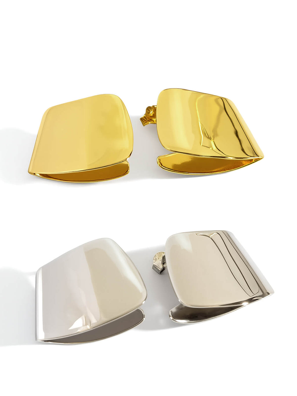 18K Gold Plated Sterling Silver Ribbonfold Earrings | MIRAVA