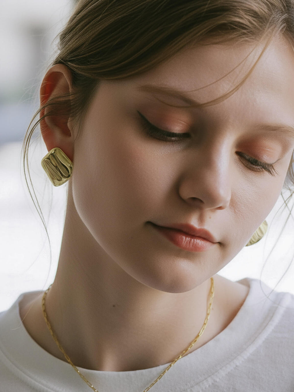 18K Gold Plated Sterling Silver Ribbonfold Earrings | MIRAVA