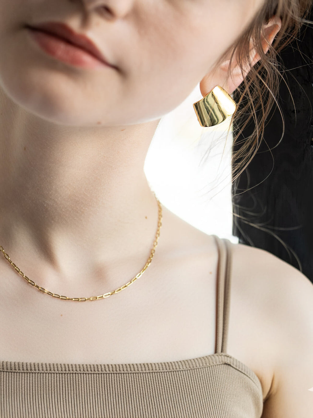 18K Gold Plated Sterling Silver Ribbonfold Earrings | MIRAVA