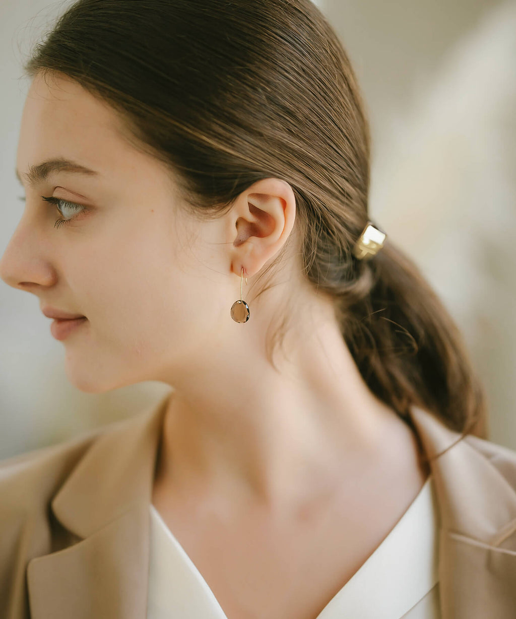 10K Gold Smoky Quartz Earrings | LACHTARA-FYRA