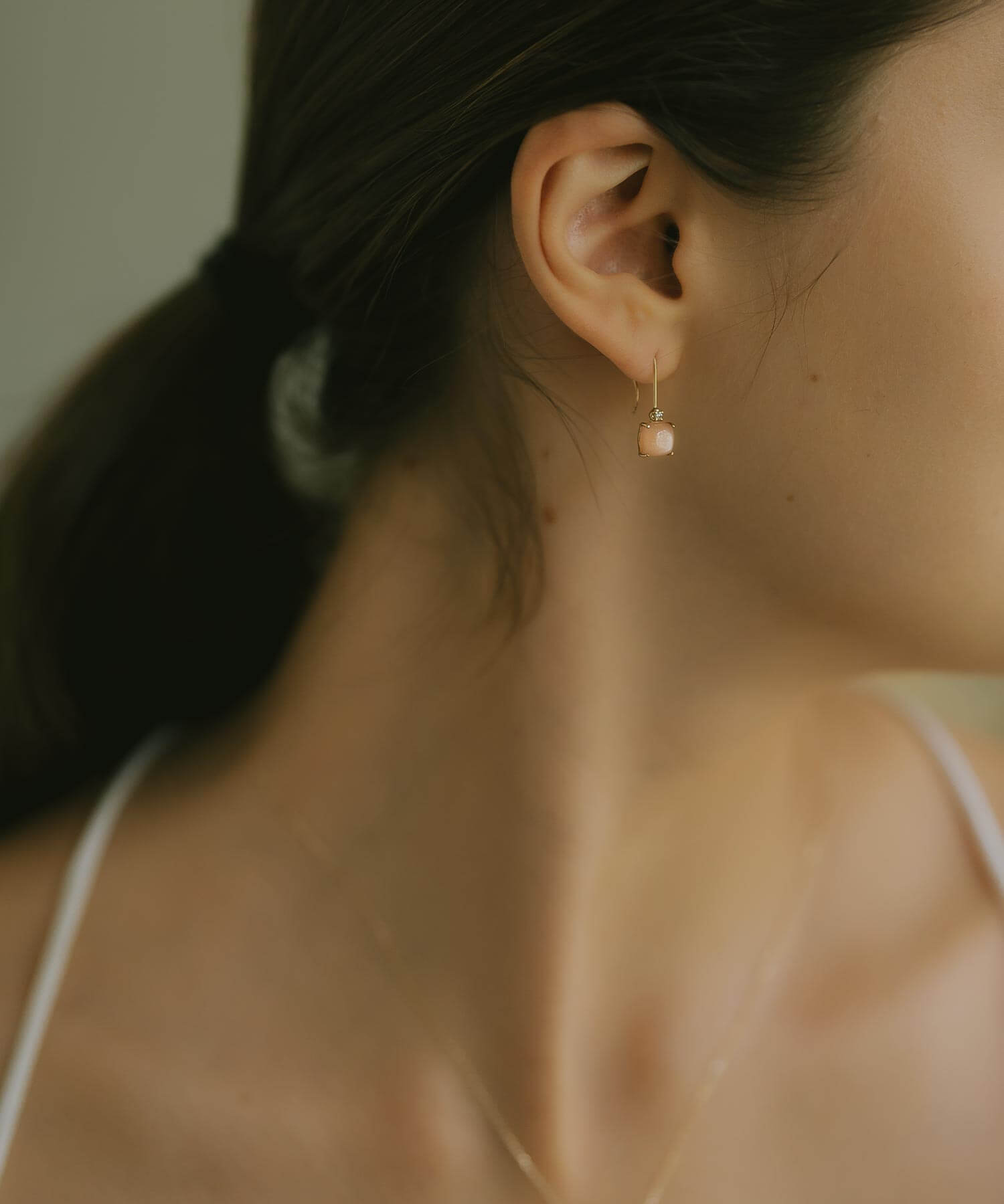 10K Gold Square Gemstone Earrings | LACHTARA-TVA