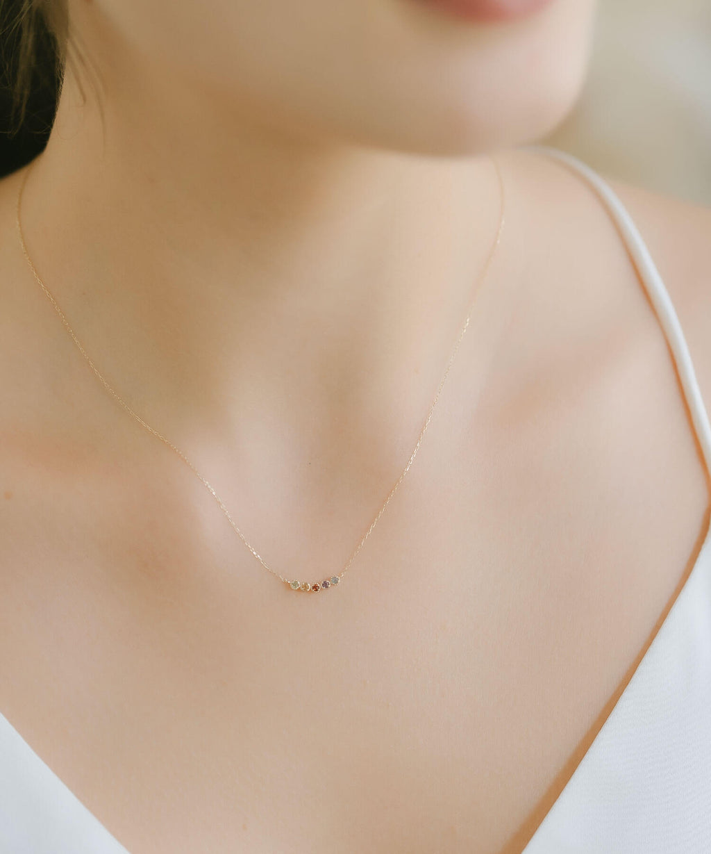 10K Gold Ombre Gemstone Necklace | PALVE-QUINT