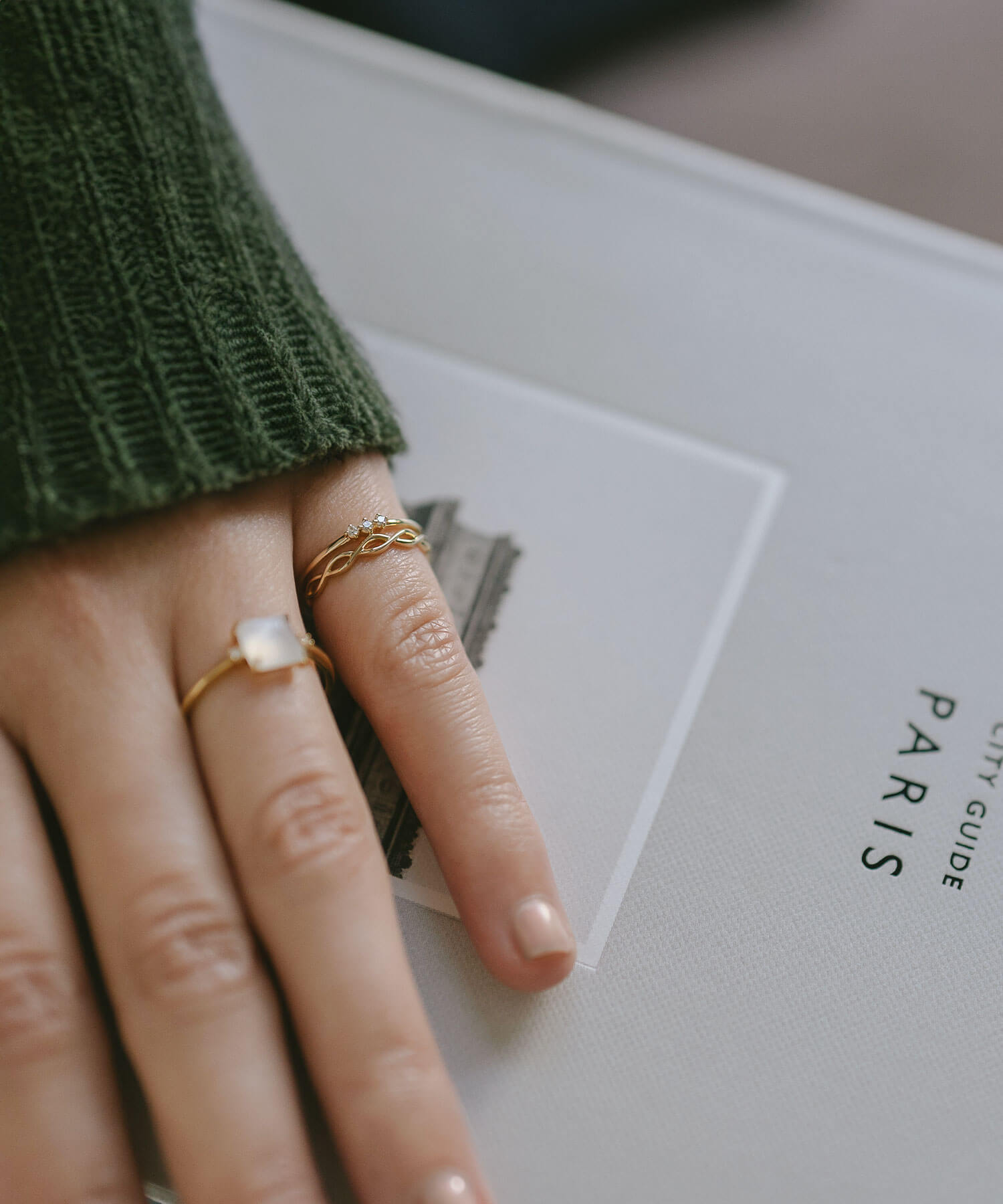 10K Gold Triple Diamond Twist Ring | TERRA RAMAGE