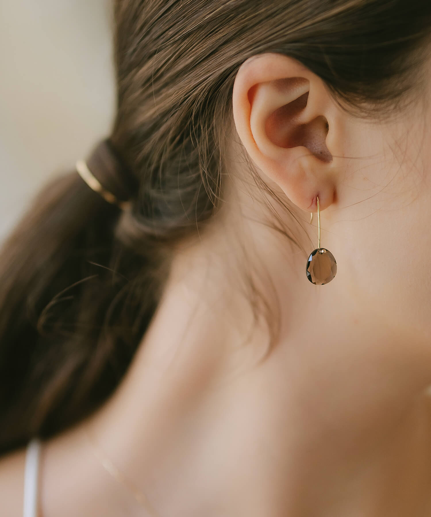 10K Gold Smoky Quartz Earrings | LACHTARA-FYRA