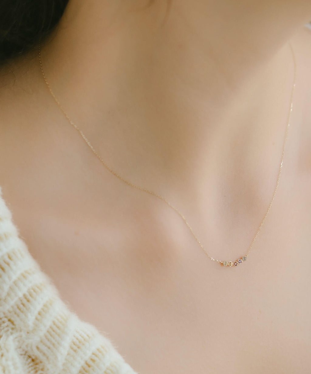 10K Gold Ombre Gemstone Necklace | PALVE-QUINT